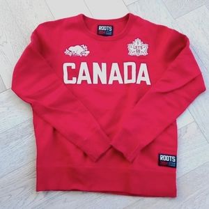 Semi Vintage 2014 ROOTS let's go Canada Crewneck/ Made in CANADA/ embroidered